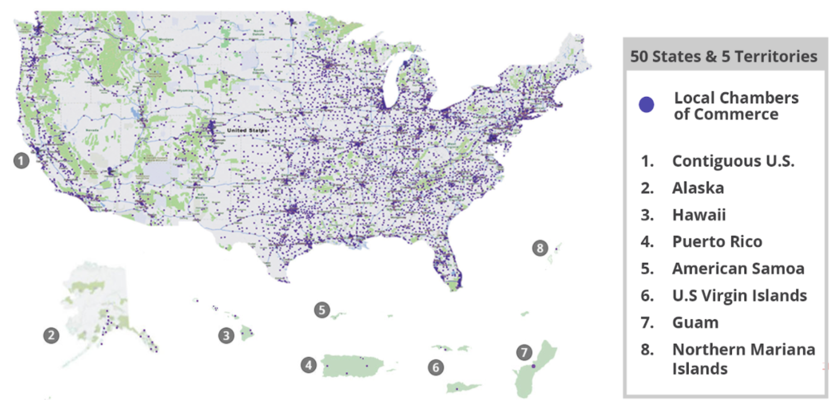 Map of chambers of commerce in the U.S.