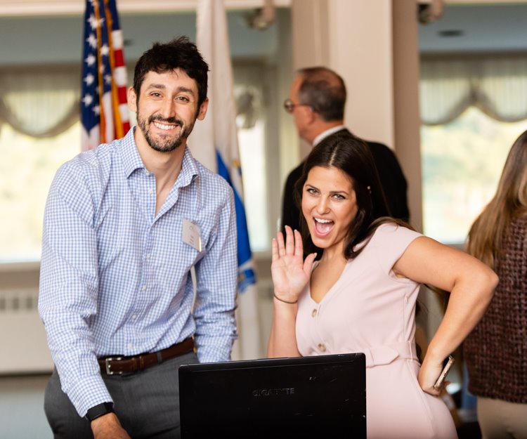 Engineering Lead Tom Fellows and Blackstone Valley Chamber Staff Specialist Julia Juskavitch